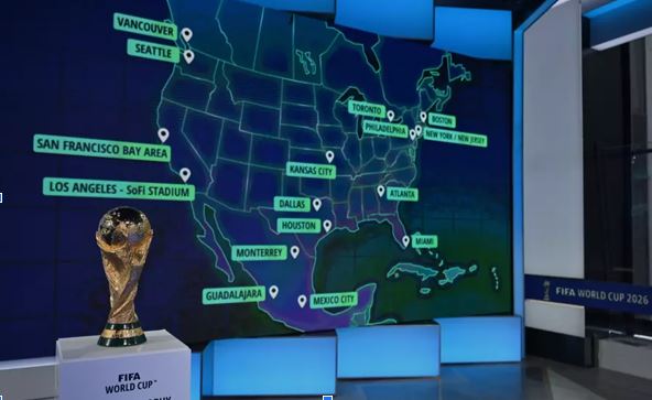 16 địa điểm được FIFA công bố sẽ tổ chức VCK WC 2026